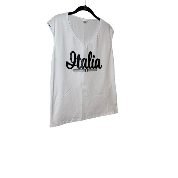 Woman’s Italia Muscle Tank White with Italian Logo Size Small - Picture 2 of 7